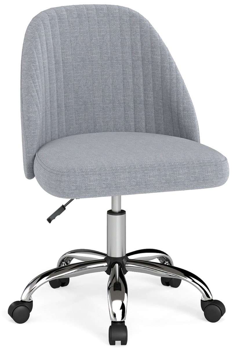 SureDeal® - Bureaustoel - Moderne Armleuningen - Gebogen Rugleuning - Gestoffeerde Zitting Grijs - 60x60x74 cm - Grijs
