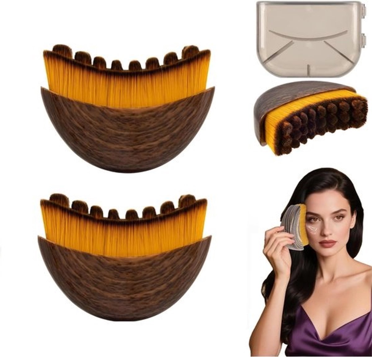 Gezichtsborstel - Lymfe massage - Gezichtscontouring - Ergonomisch ontwerp - 11.43 x 6.86 cm - Bruin