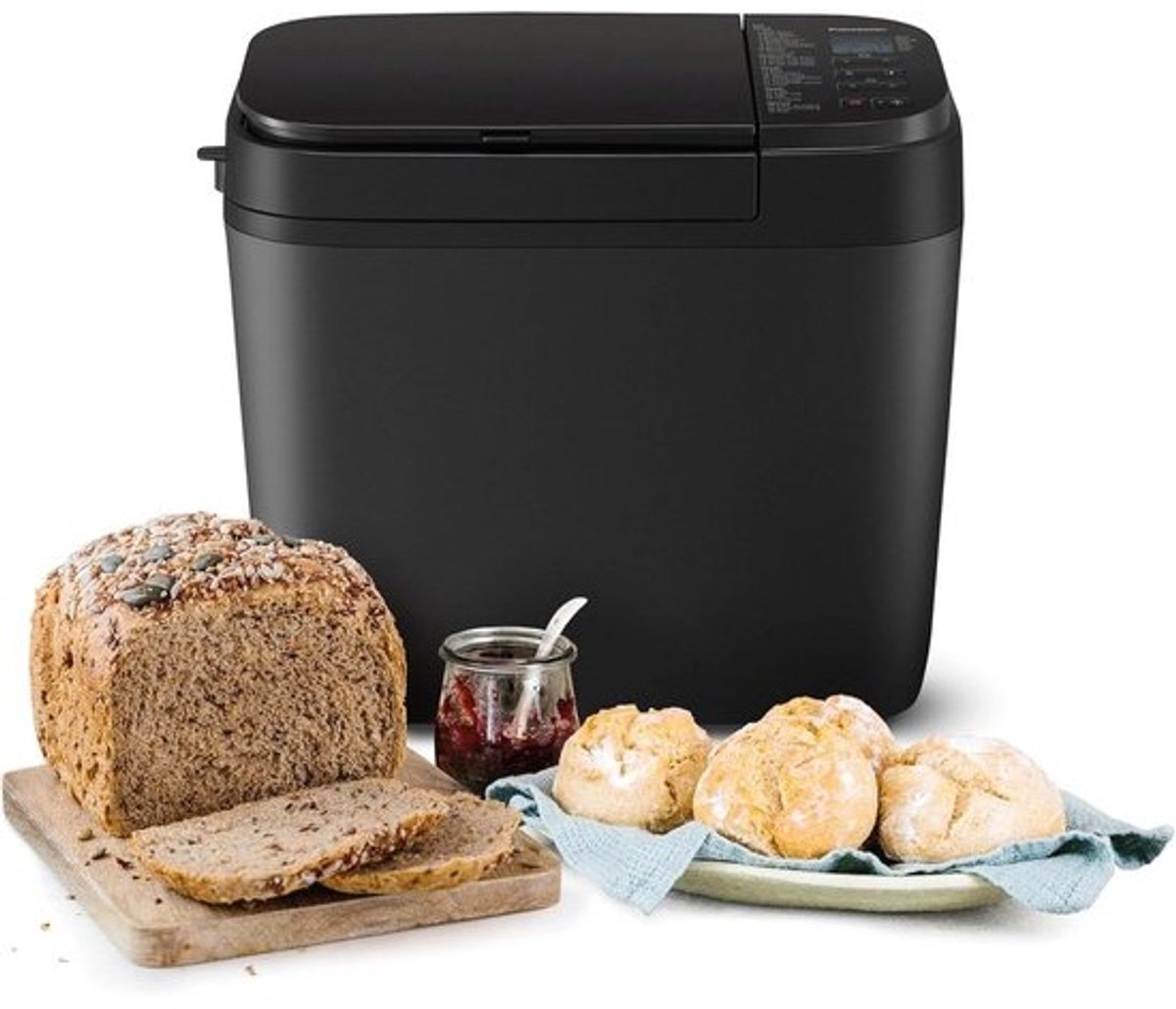 Automatische Broodmaker - Broodbakmachine Keukenapparaat - Zelf Brood Maken - 30 Programma's Inclusief Glutenvrij - 7 kg - Zwart