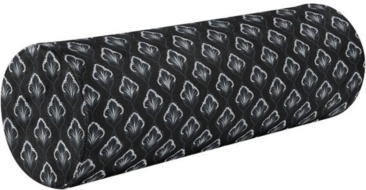Yoga Bolster Kussen - Rond Nek Kussen - Ontspanning en Herstel - Geheugenschuim Vulling - 14x14x14 cm - Obsidiaan Wit