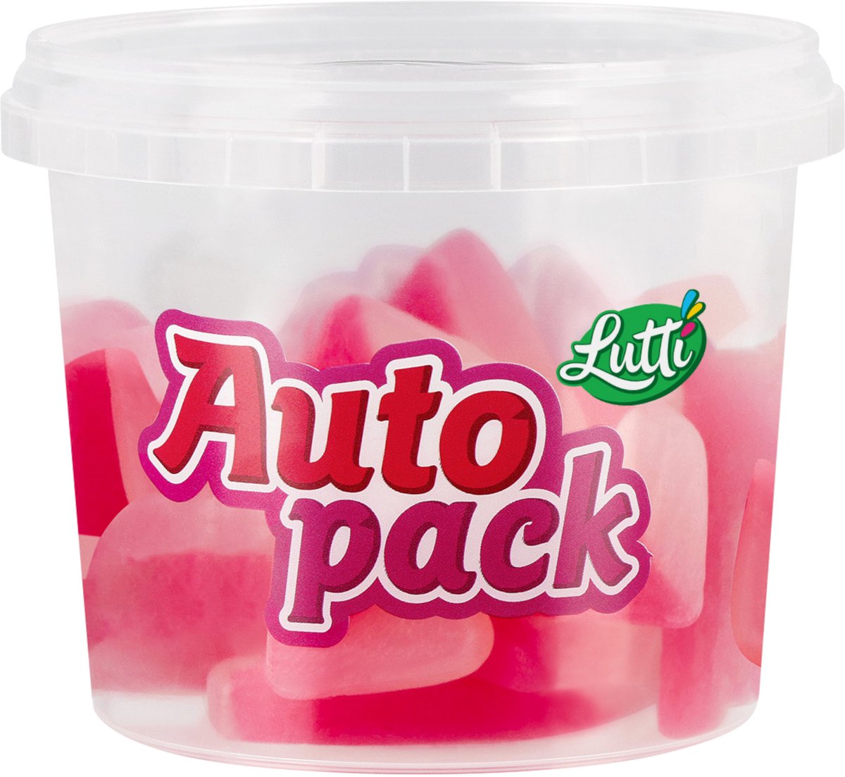 Lutti Autopack Draculatanden snoep 12x150g - snoeppotje plastic met deksel gevuld - per doos van 12