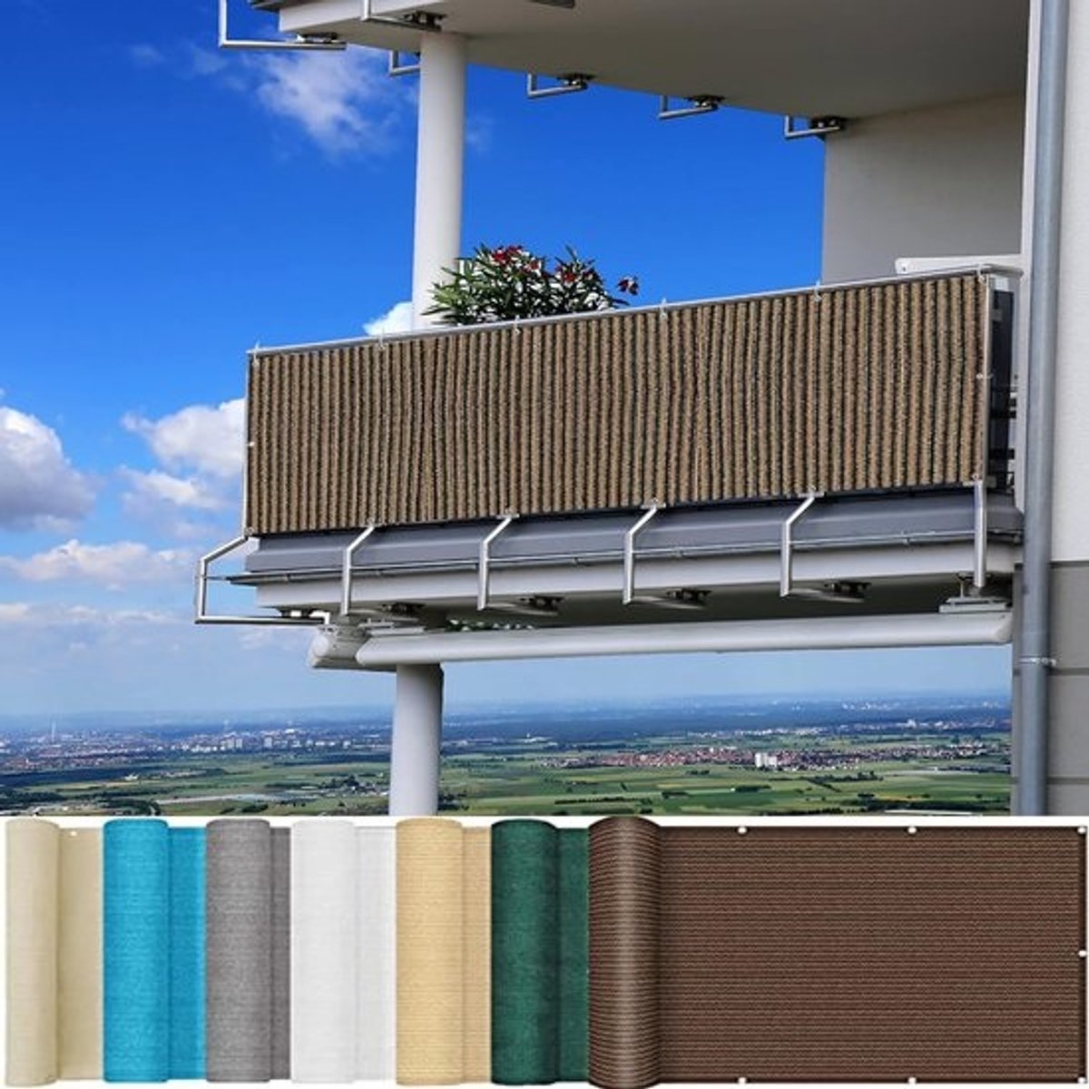 Windscherm Omheining - Balkonbekleding - Meer Privacy - UV Bescherming Ademend - 120 x 800 cm - Taupe