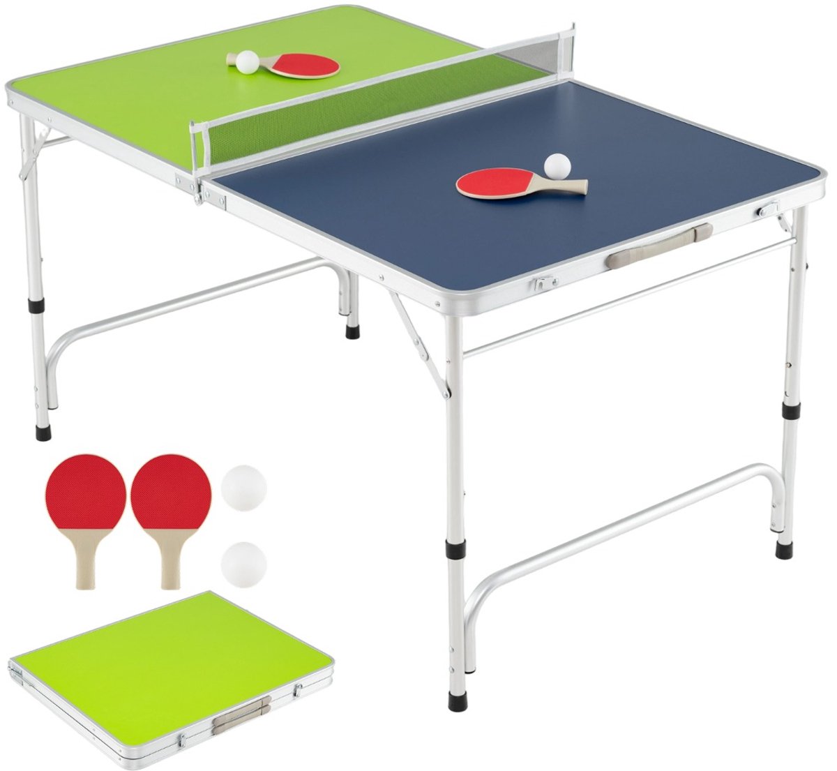 SureDeal® - Speelkamer - Draagbare Tafeltennistafel Opvouwbare - 120x78,5x65 cm - Groen