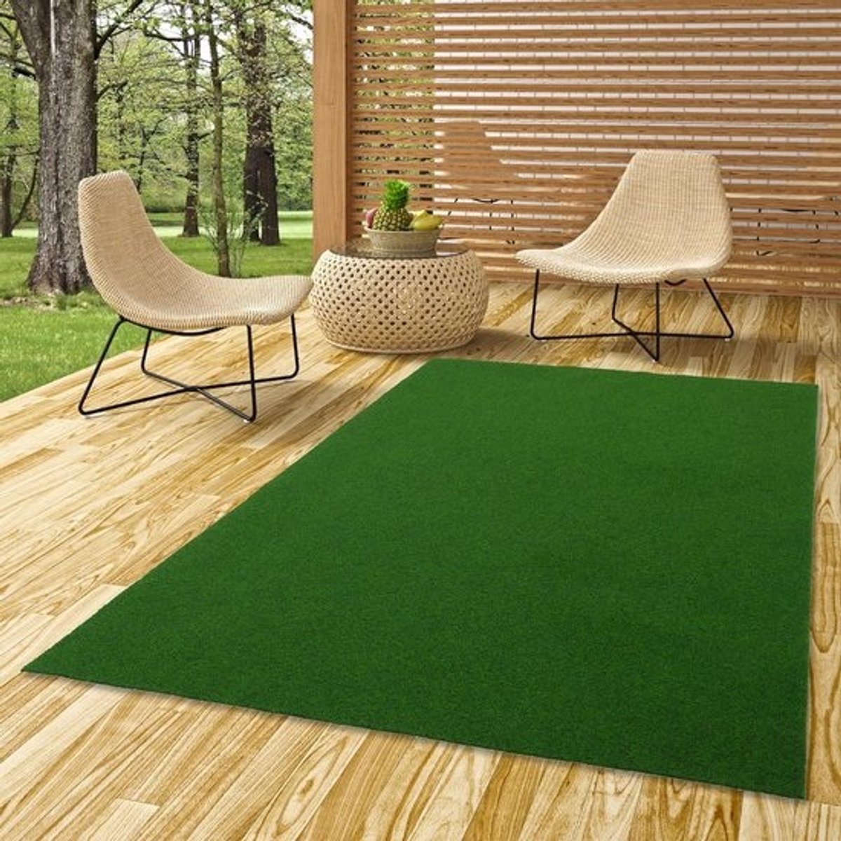 Kunstgras met noppen - Decoratief gras - Buiten decoratie - Waterafstotend materiaal - 150 x 200 cm - Groen