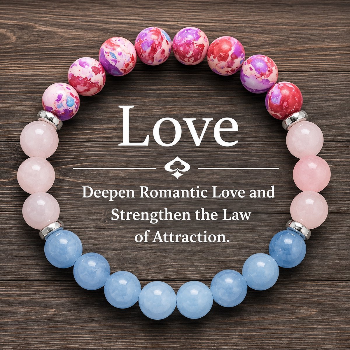 Kralen armband - geluksarmband - geluksbrenger - 19 cm - Love 1 stuks
