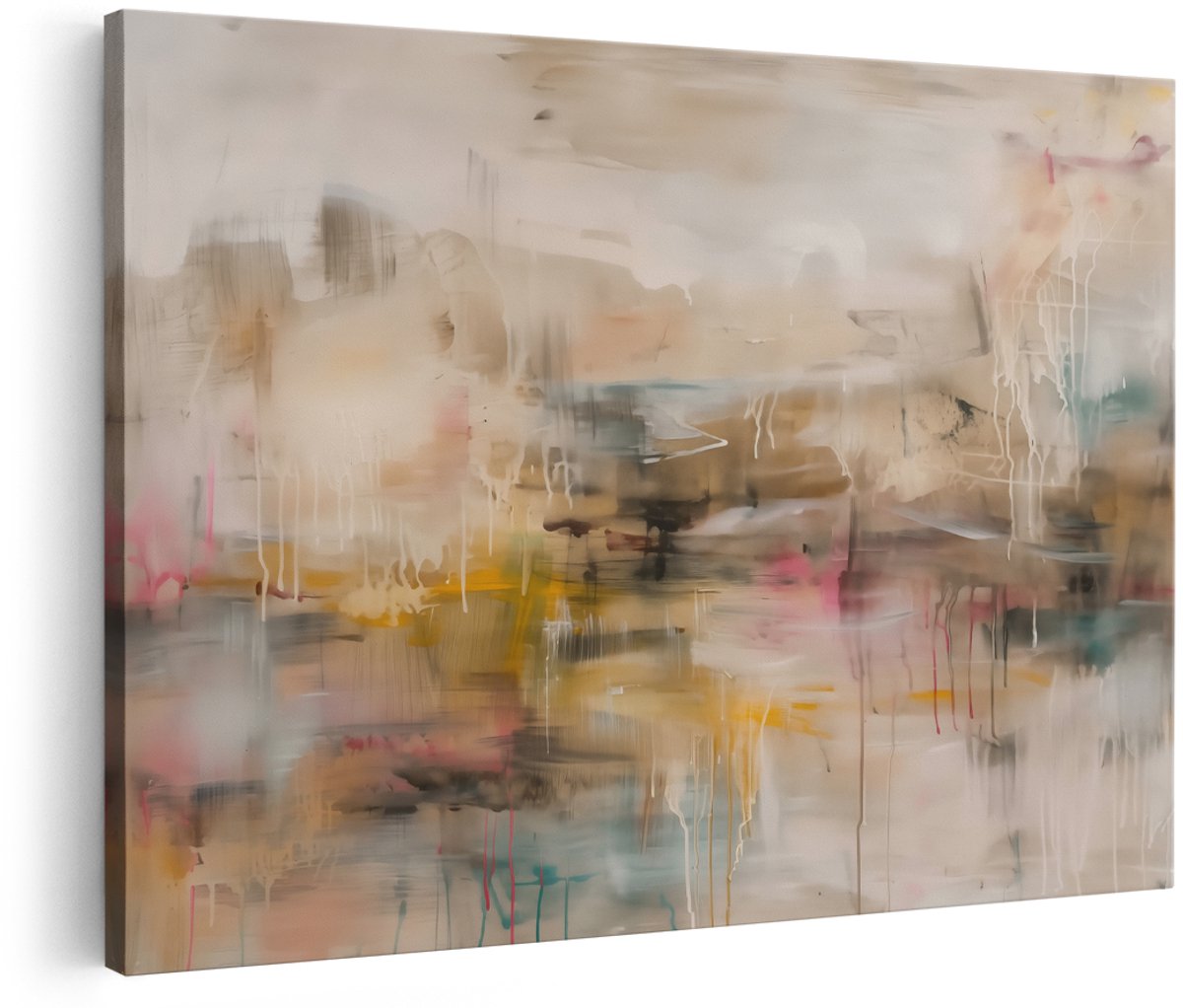Artaza Canvas Schilderij Abstract Veel Kleuren - 180x120 cm - Groot - Wanddecoratie Woonkamer - Schilderijen - Muurdecoratie