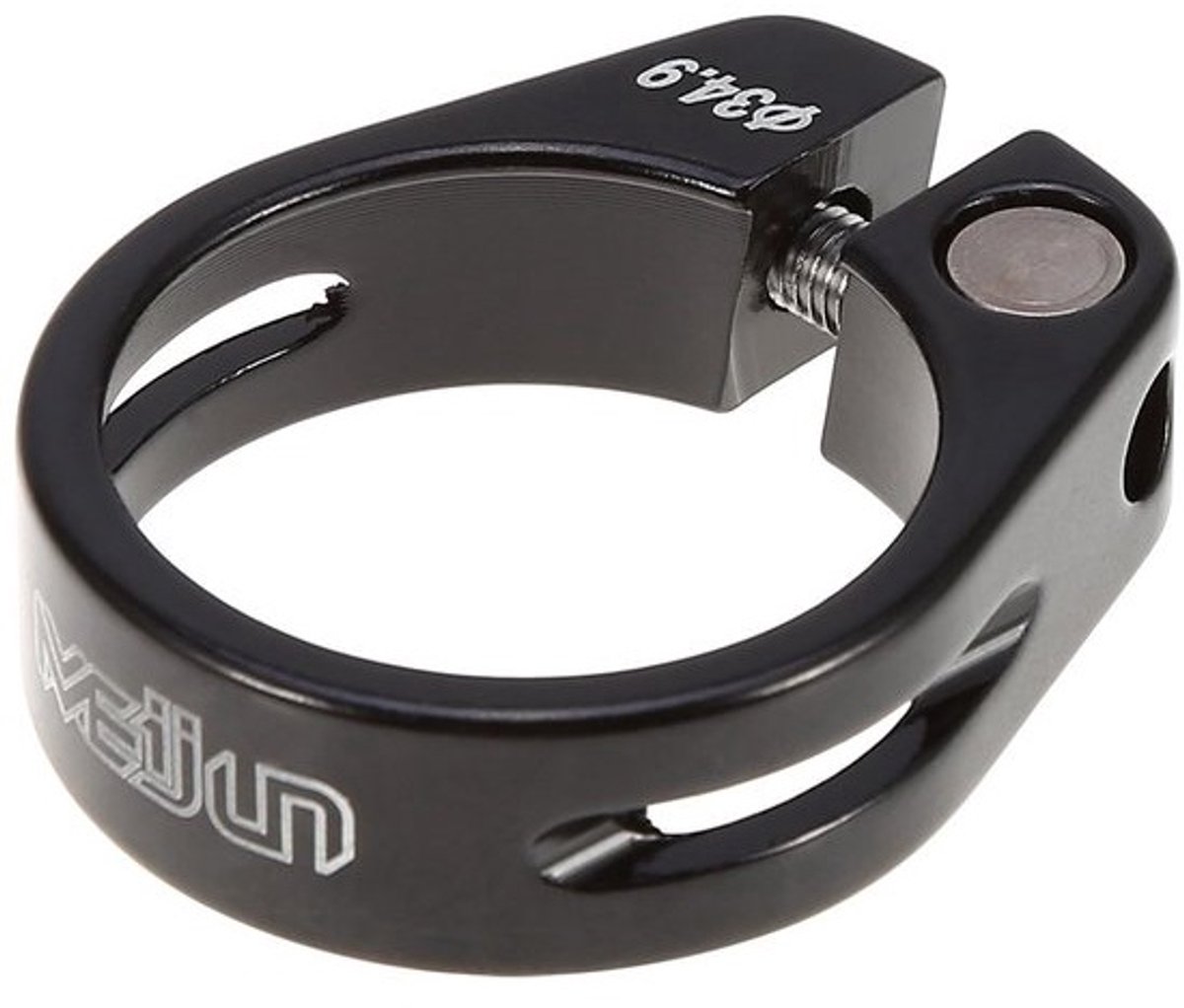 Zadelpenklem van aluminiumlegering, 5 kleuren, 34,9 mm, mountainbike zadelpen accessoire (34,9 mm zwart)