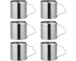 Set van 6 Kleine Melkkannetjes RVS - 90ml Opschuimkan voor Espresso en Cappuccino