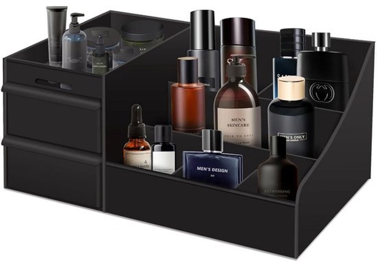 Luxe Make-up Organizer met Laden voor Dressoir en Badkamer - Cosmetica Opbergdoos Zwart