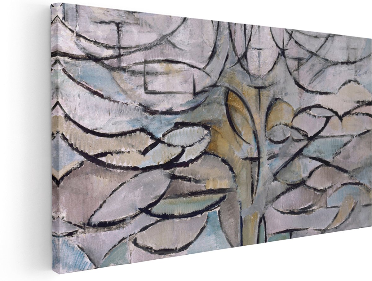 Artaza Canvas Schilderij Boom Abstract - 180x90 cm - Groot - Wanddecoratie Kubisme - Muurdecoratie Modern - Decoratie Woonkamer - Kamer Accessoires