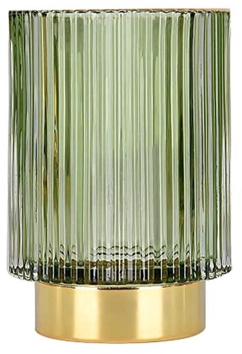Make-up borstelhouder organizer - Kristallen glazen opbergpot voor make-up borstels - Vintage vaas in groen