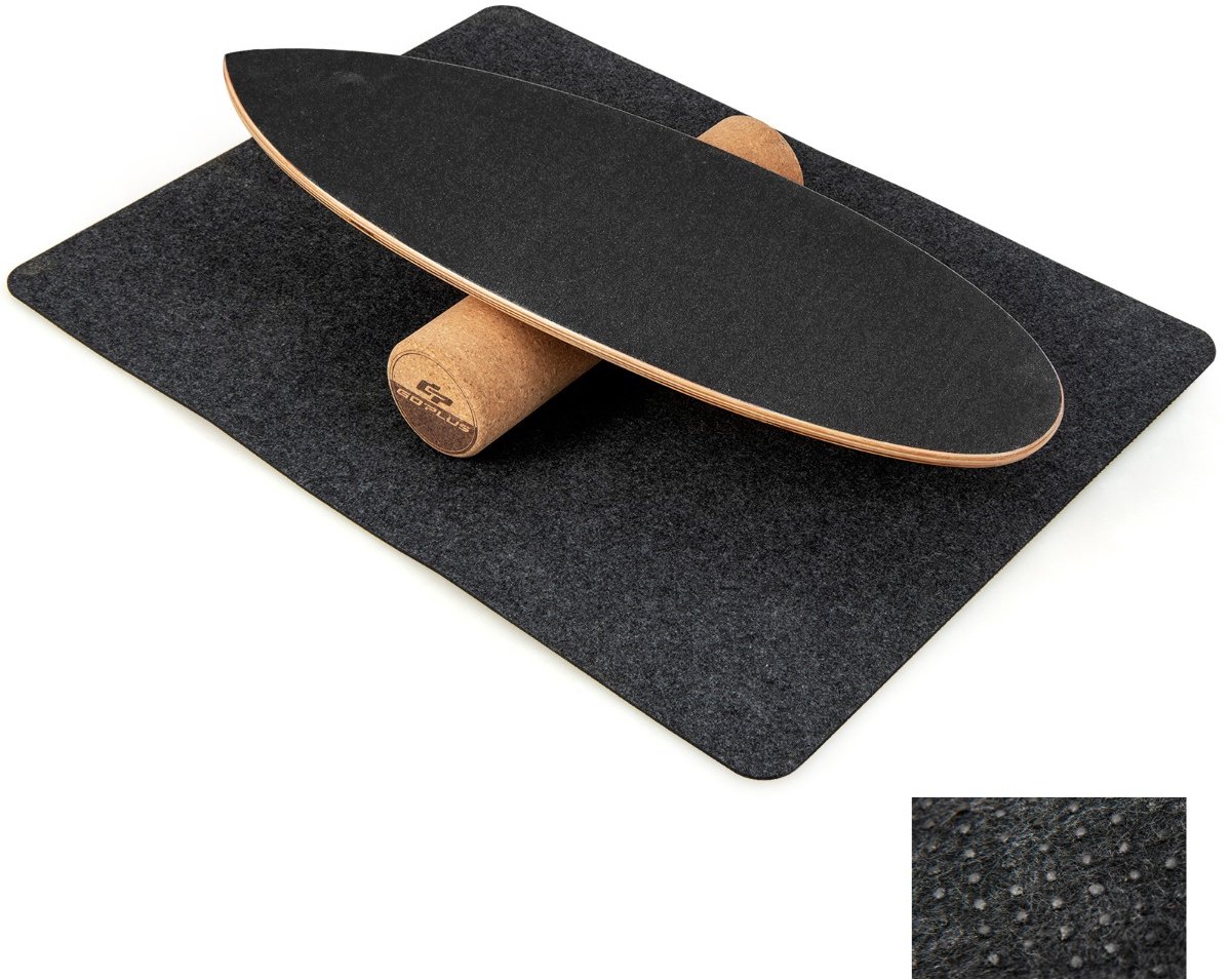 SureDeal® - Turnstang - Balance Board Hout - Thuis - Kurkrol Balansboard Uit - 75x25,5 cm - Zwart