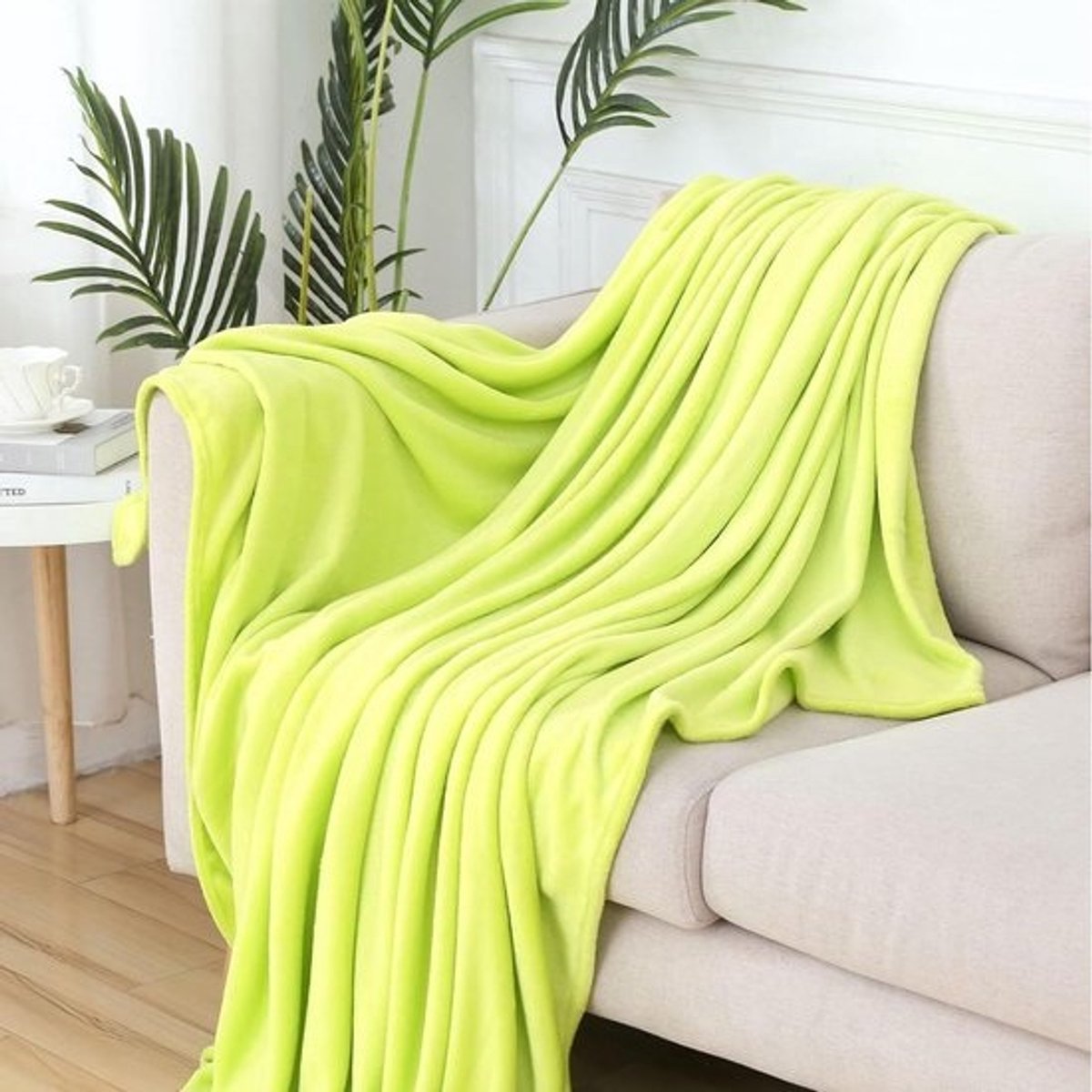 Kinderen Knuffeldeken - Baby Deken - Warm en Zacht - Dubbelzijdig Fleece - 70 x 90 cm - Mals Groen