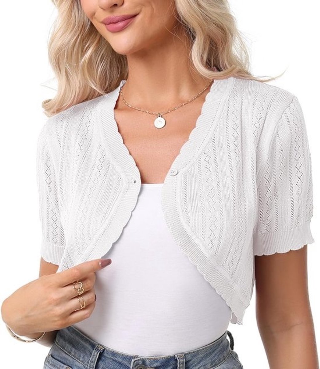 Elegante Korte Gebreide Bolero Dames - Licht Zomer Vest Cardigan