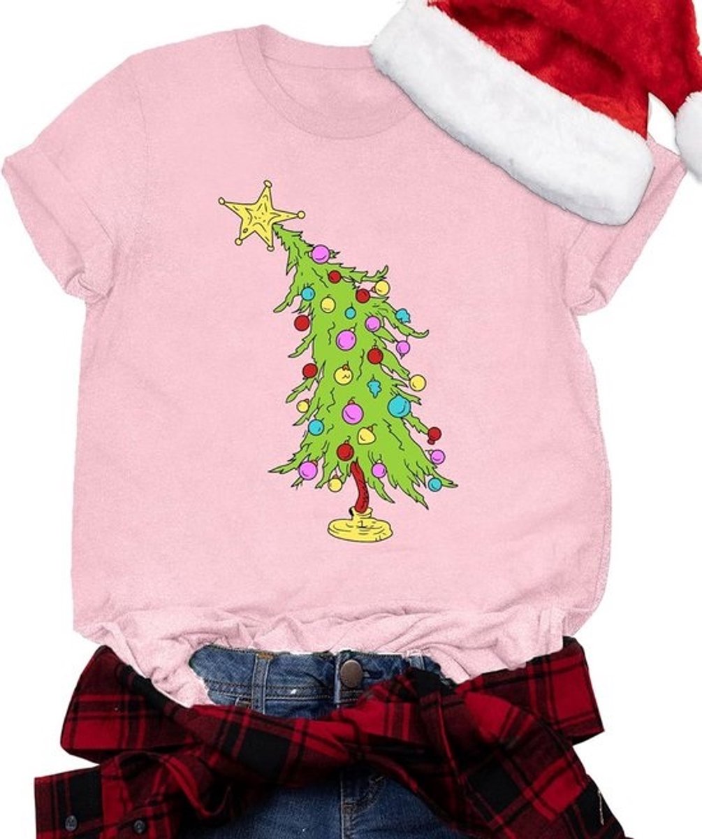 Grappig Kerstshirt Dames T-Shirt Vrouwen Vrolijk Kerstfeest