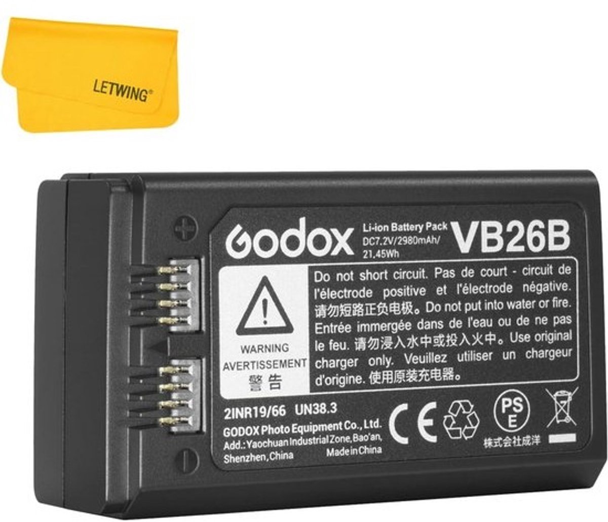 Lithium Batterij VB26 Compatibel met V1 Round Flash en V860II Flitsers