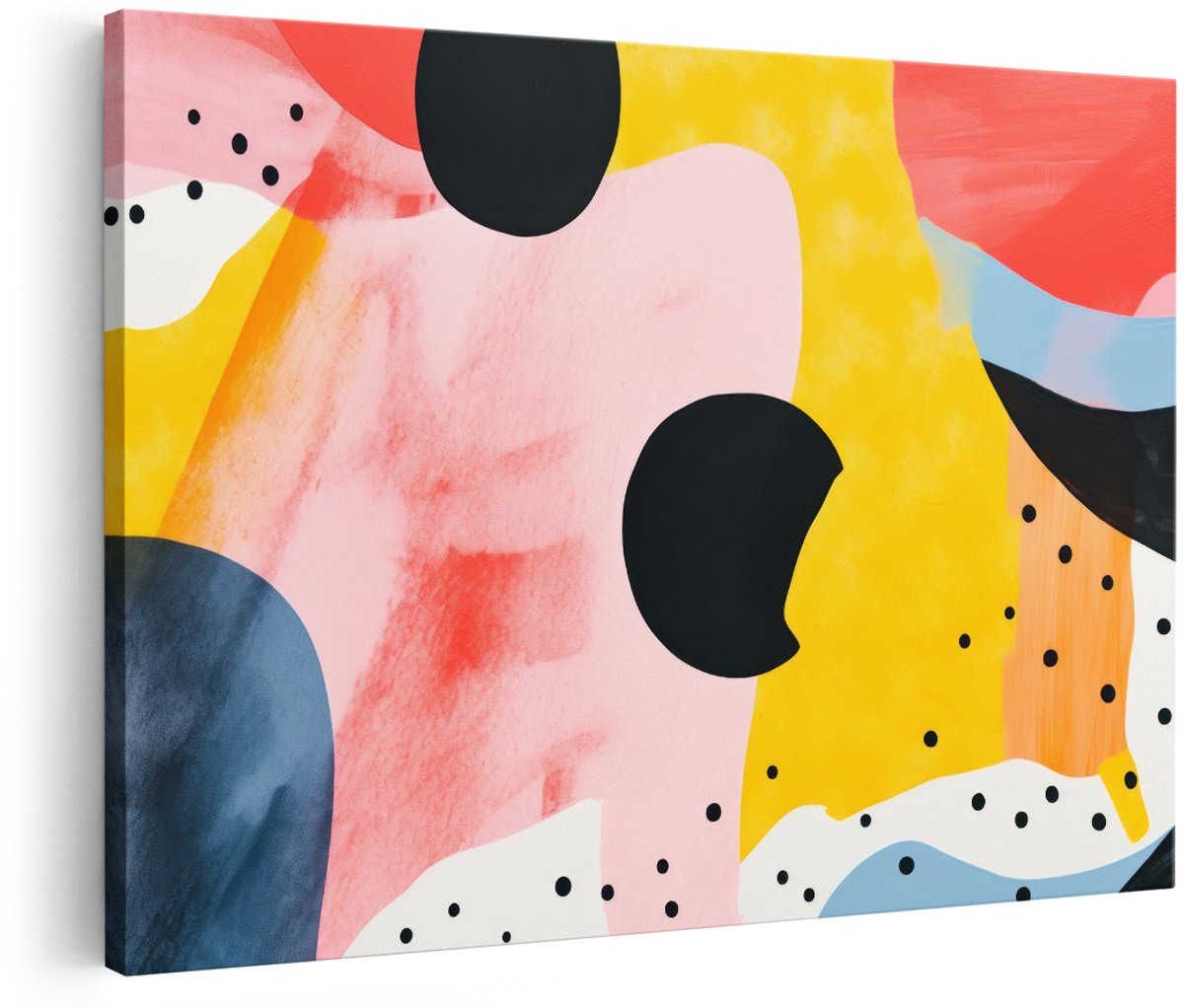 Artaza Canvas Schilderij Abstract - 150x100 cm - Groot - Wanddecoratie Modern - Muurdecoratie Kleurrijk - Decoratie Woonkamer - Roze