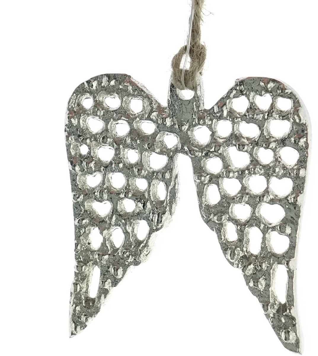 Riffelmacher engelenvleugel hanger zilverkleurig 6,5 cm - aluminium