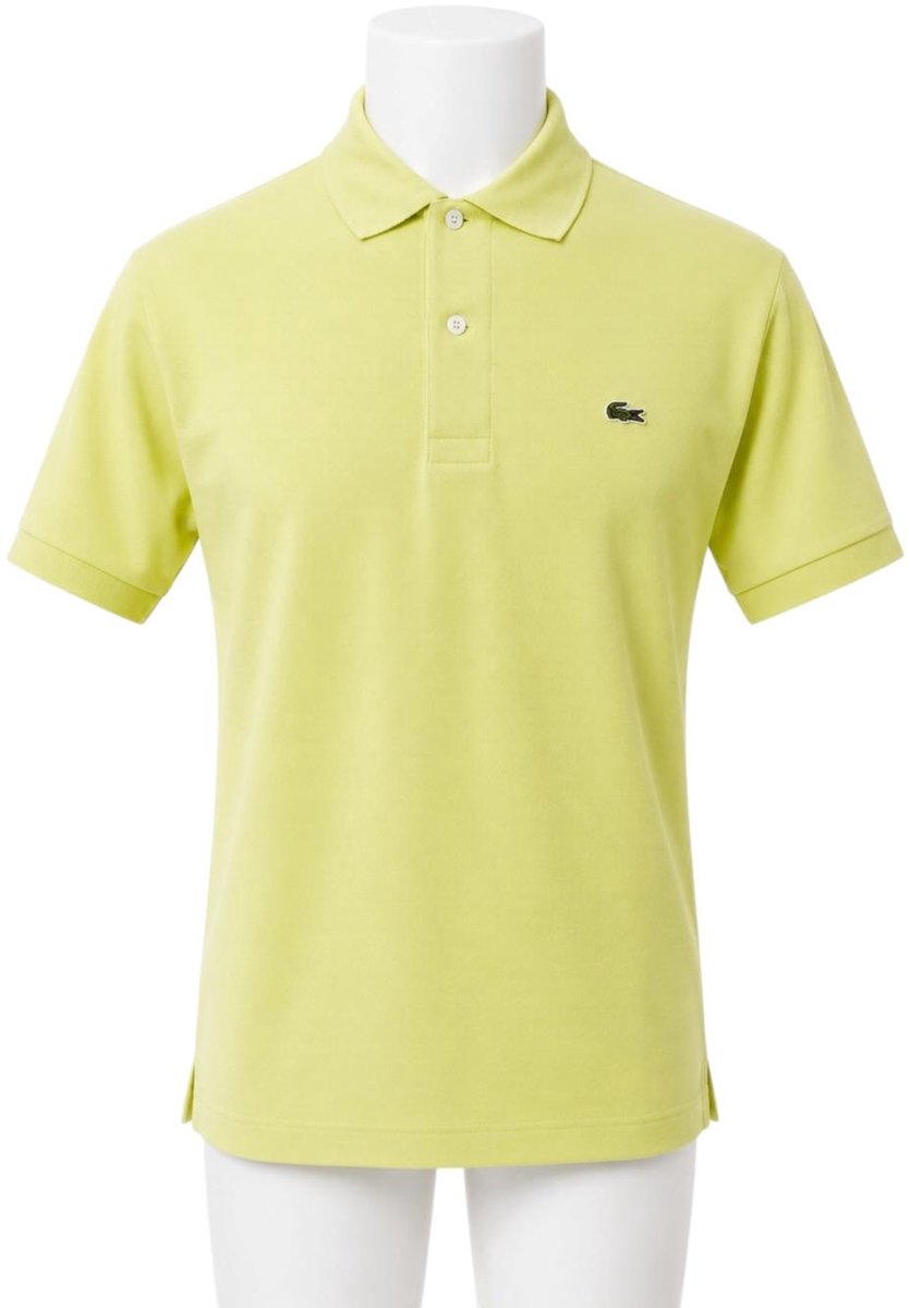 LACOSTE HEREN POLO SHIRT - LICHTGEEL - KORTE MOUWEN - MAAT 4 (M)