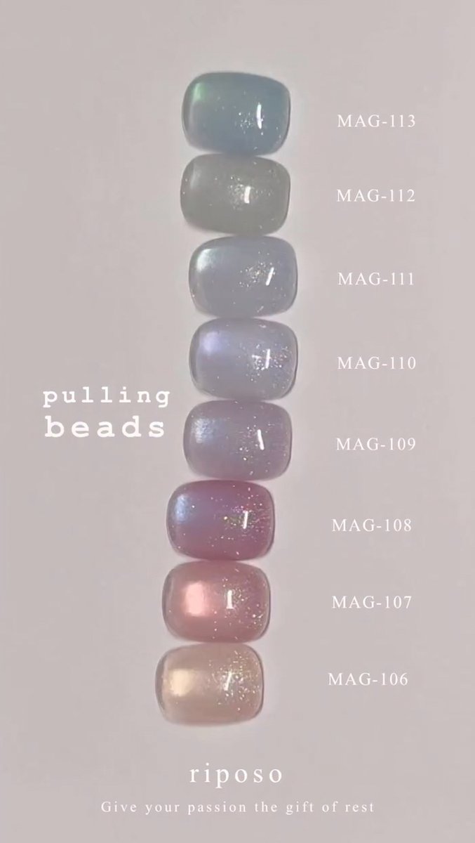 RIPOSO Pulling Beads Magnetic Gel Polish Set 8pcs - Korean Cat Eye Gel