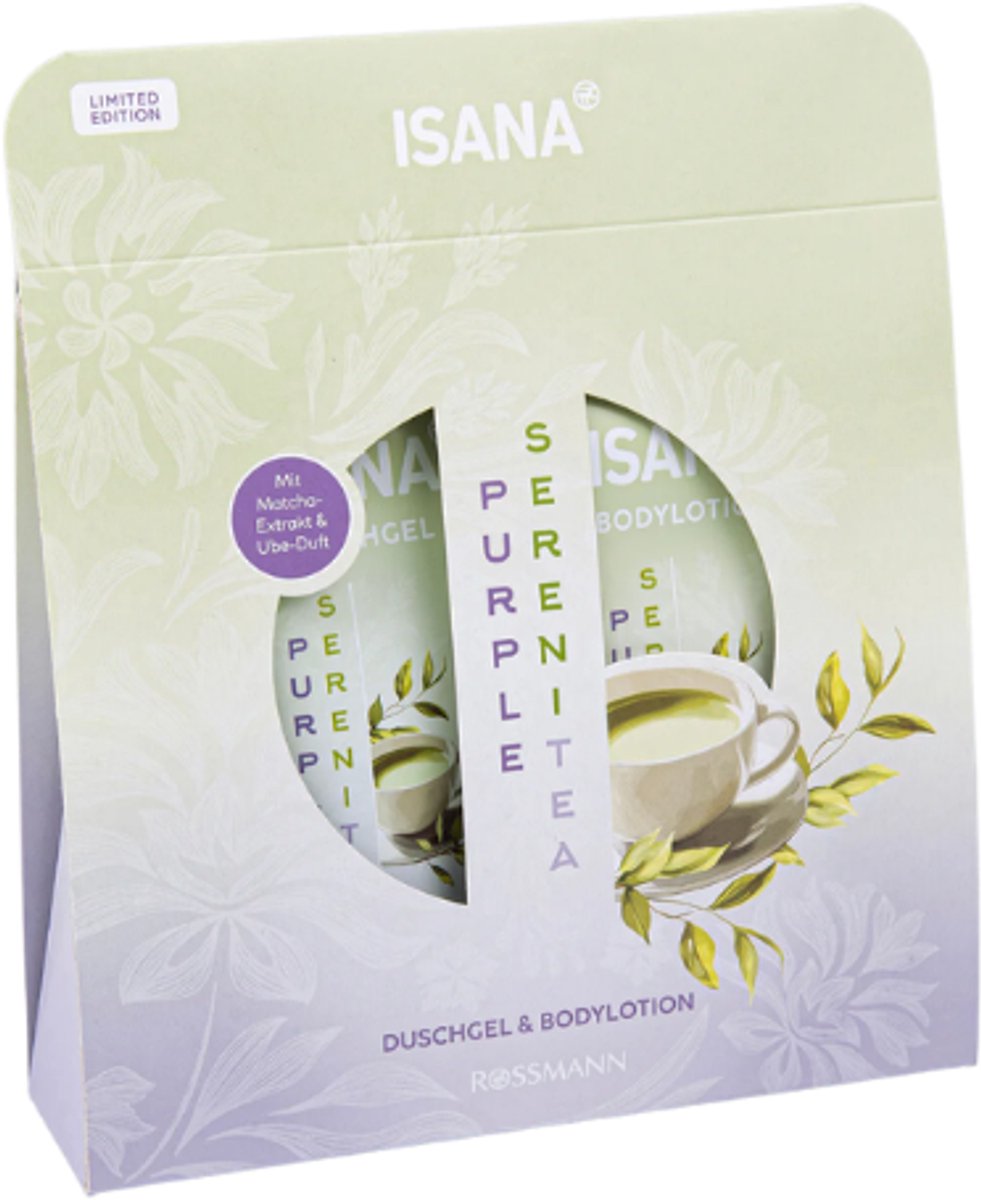 Isana Geschenkset Purple Serenitea | Bodylotion 150ml & Douchegel 150ml - Matcha & Ube | Jouw weldadige selfcare-ritueel