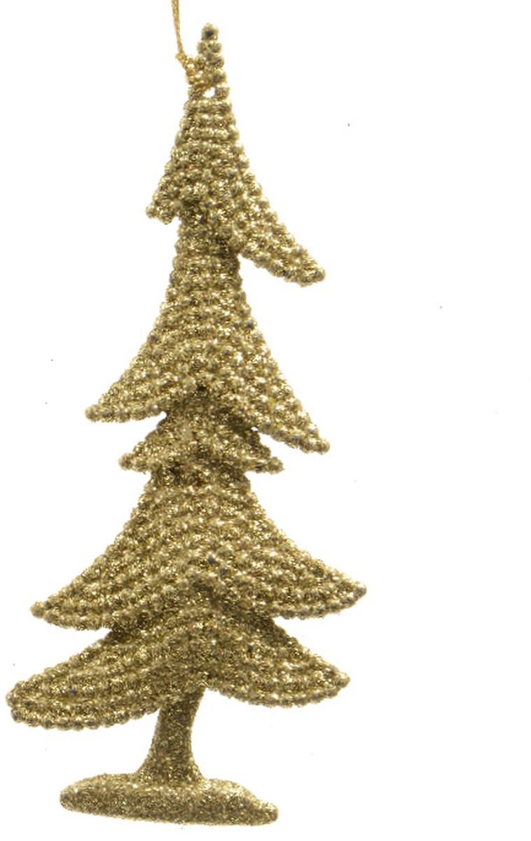 Kaemingk Kersthanger kerstboom goudkleurig glitter 15 cm