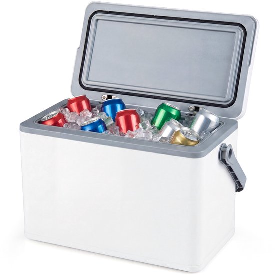 SureDeal® - Koelbox - Draagbare Harde Liter - Ergonomische Handgreep Draagbare - 48,5x29x31,5 cm - Wit van suredeal — afbeelding 3