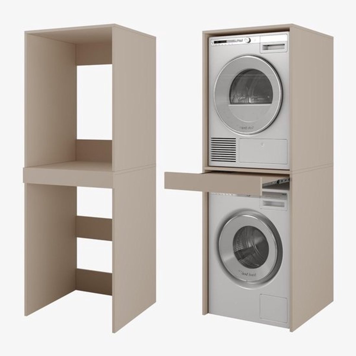 Wasmachine Ombouw - Opbouwmeubel - Kast Wasdroger - Meubel - functioneel
