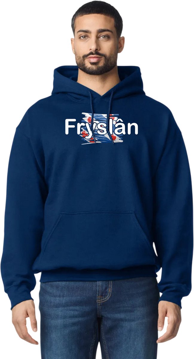 Hooded sweater Fryslân vintage vlag (hoodie unisex) Friesland maat L van Shirtmakelaar