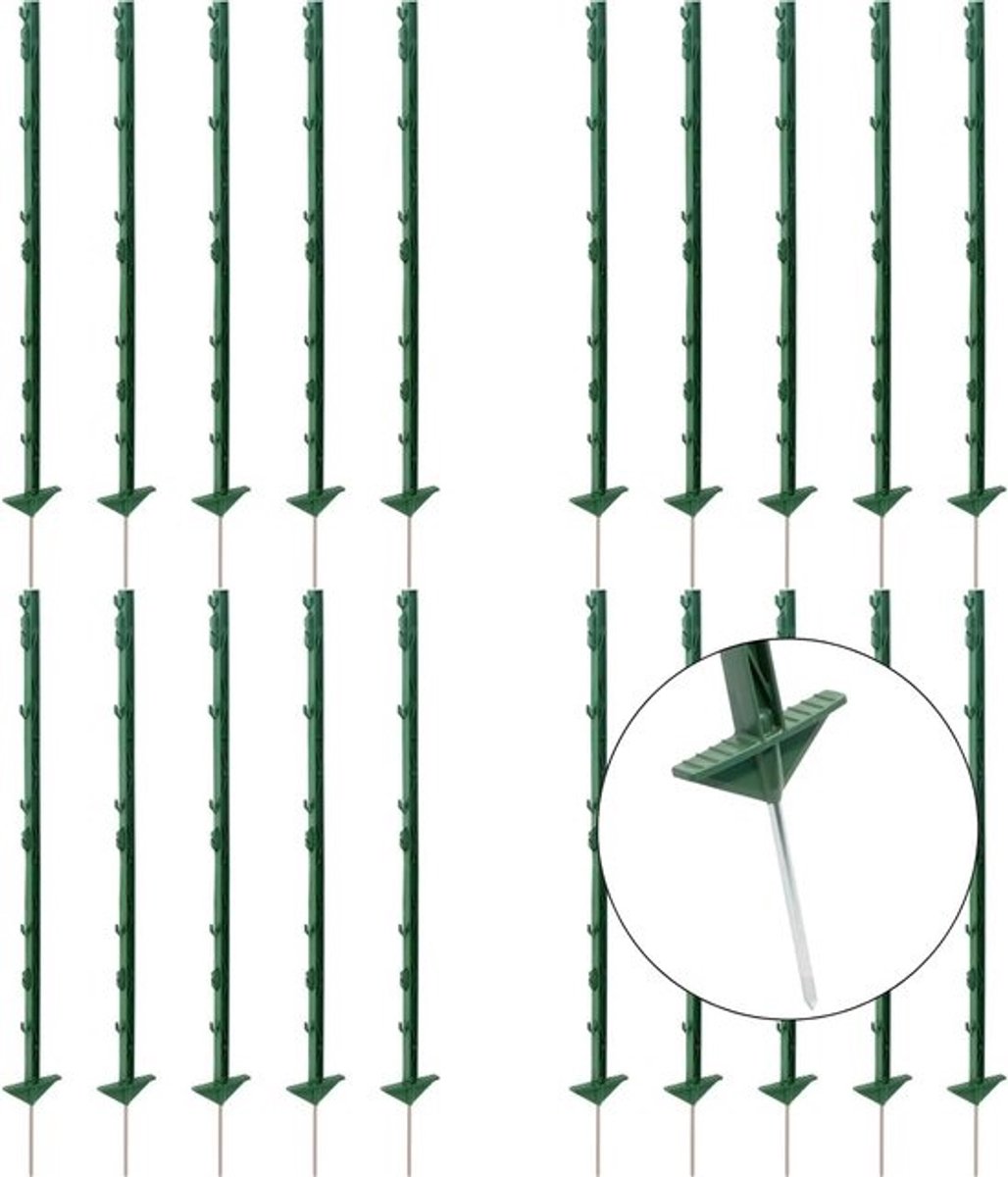 Kunststof Hekpalen - Wilgenhek Palen - Dier Omheining - Glasvezel Versterkt - 105 cm 40 Stuks - Groen