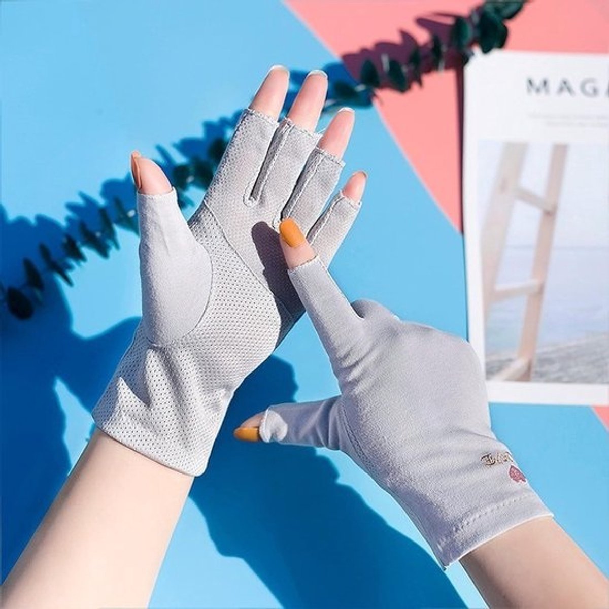 Beschermende Handschoenen - Manicure Handschoenen - Nagel Gel Lamp - Vingerloos Ontwerp - One Size - Grijs
