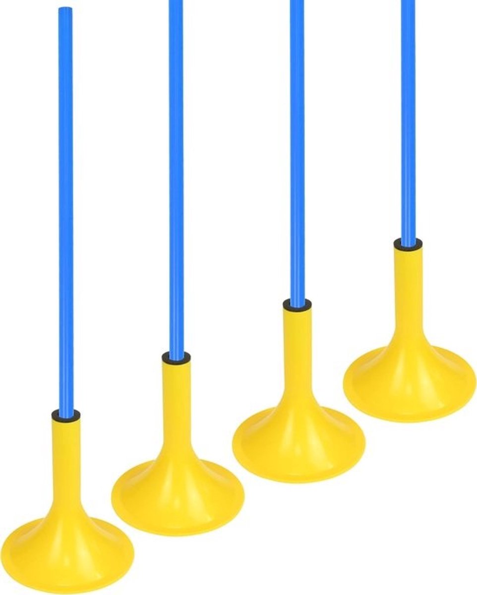 Slalomstokken Set - Trainingspalen Coördinatie - Sport Training - Stabiele Kunststof Voeten - 100 cm Hoog - Meerdere Kleuren