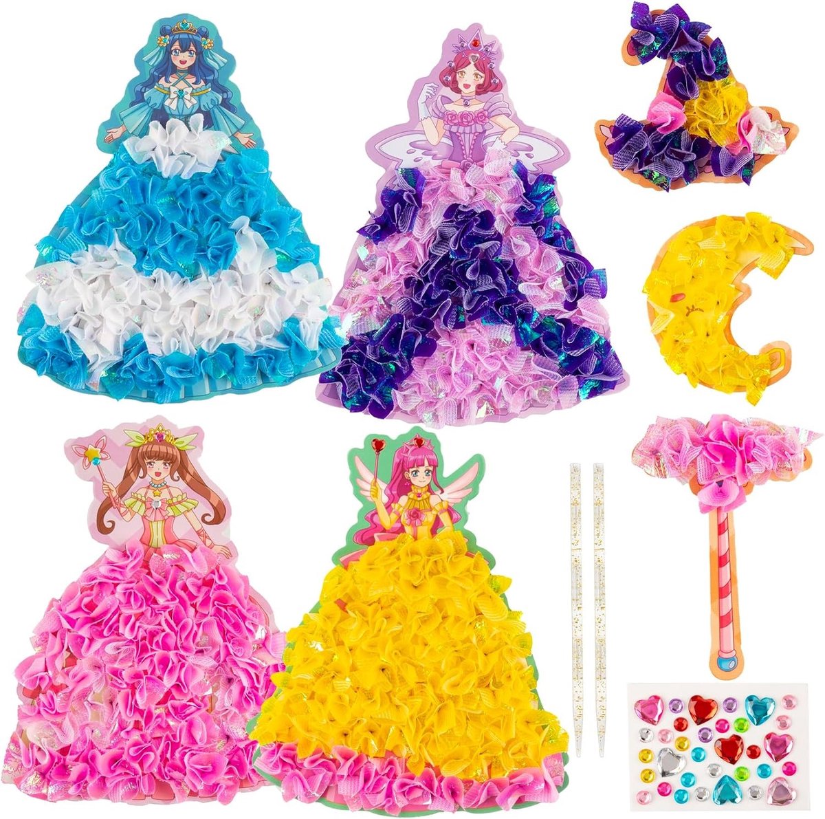 Creatieve Poke-in Kunst en Knutselset voor Kinderen van 3 tot 10 Jaar, Mode Modellen en Verjaardagscadeaus voor Jongens en Meisjes