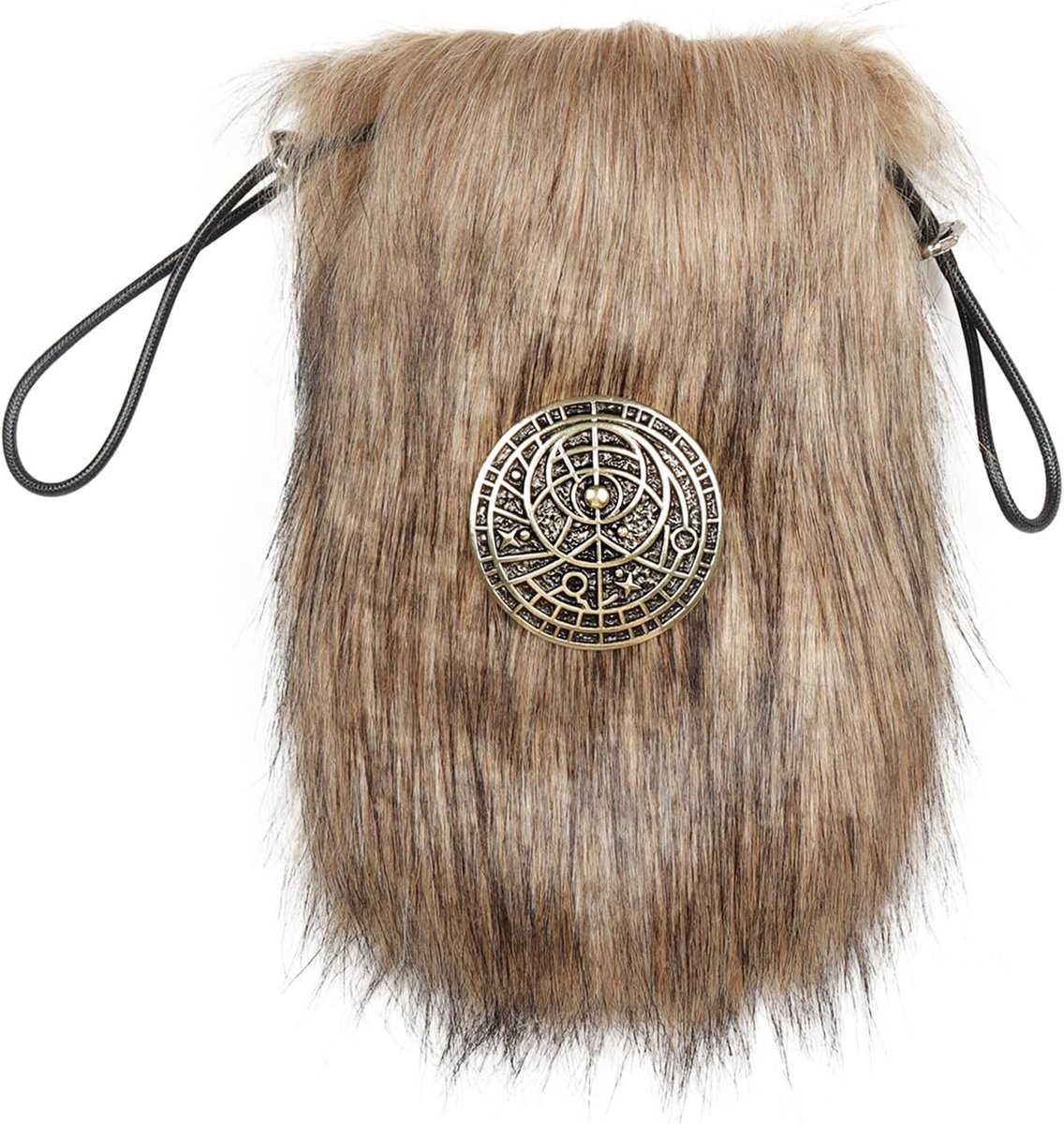 Viking Furry Heuptas voor Dames en Heren - Middeleeuwse Accessoires in Bruin, Vintage Stijl, Ideaal voor Festivals en Cosplay