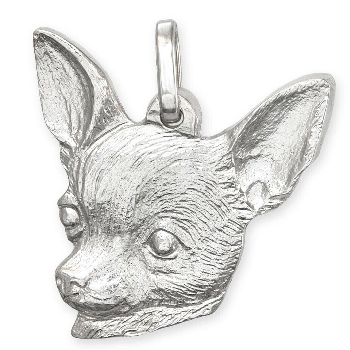 Hetty'S - Grote echt zilveren hanger- van een hondenkopje- diverse rassen - Chihuahua