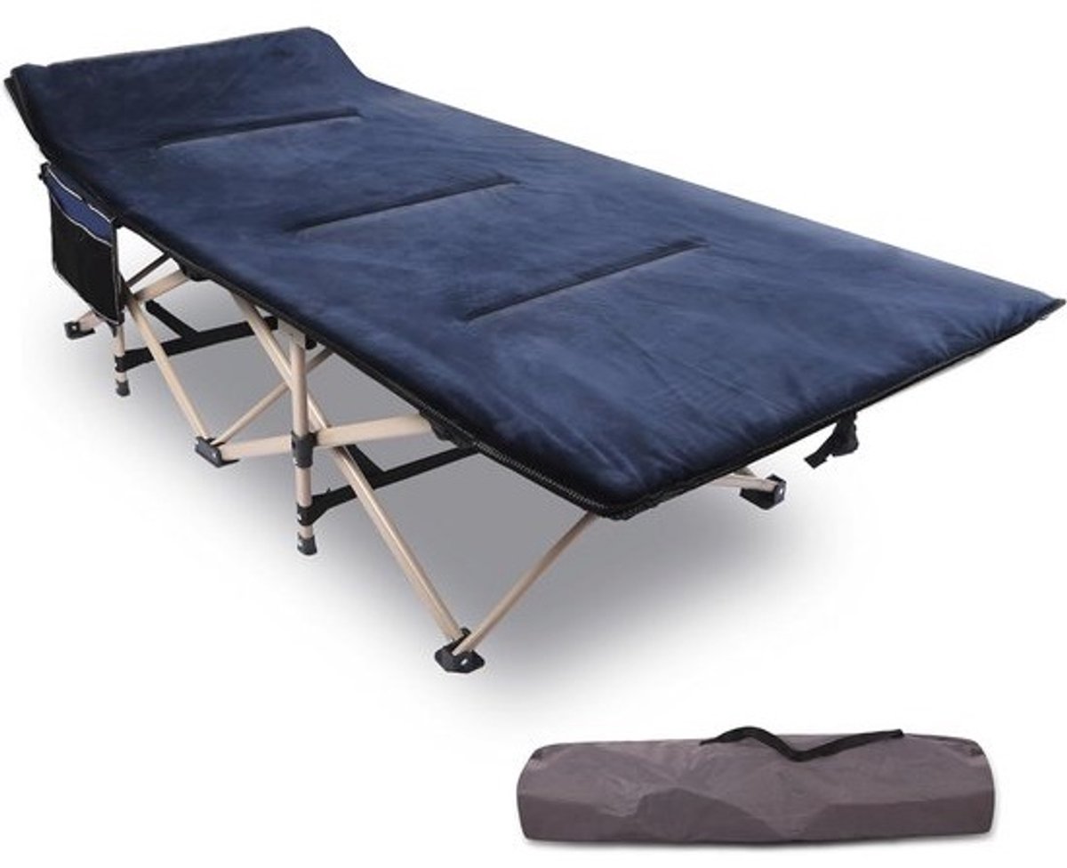 XXL Veldbed met Zachte Pad voor Volwassenen - Inklapbaar Campingbed met Hoog Draagvermogen
