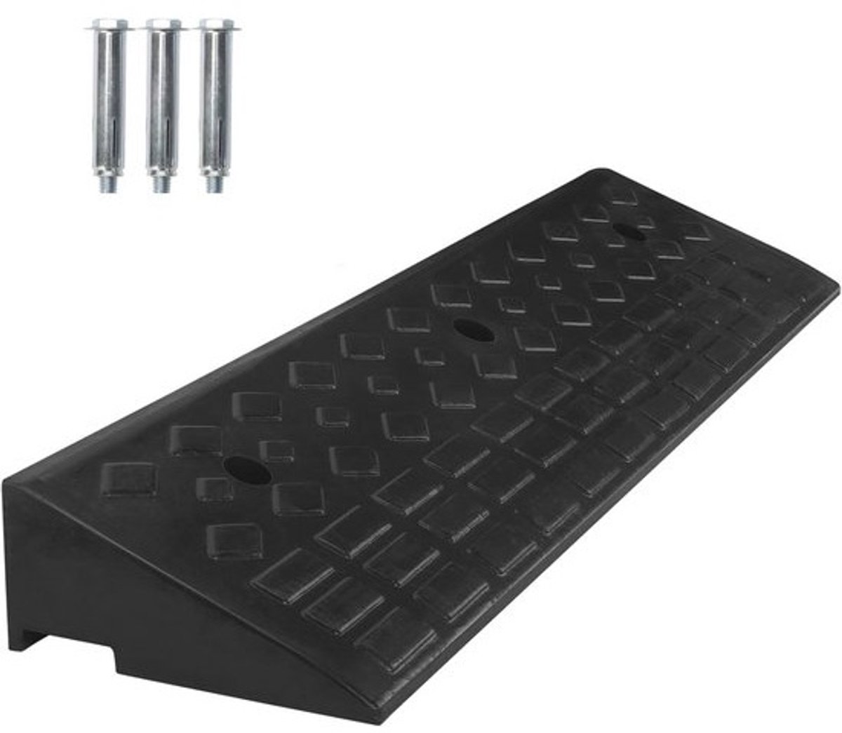 Rubberen Stoeprand Hellingen voor Auto's en Rolstoelen - 10 cm Hoogte, 100 x 25 cm, Antislip en Duurzaam