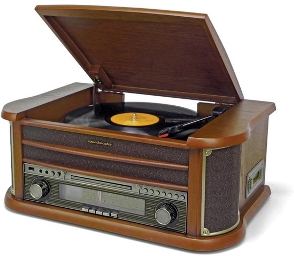 Nostalgisch Muziekcentrum met Platenspeler, CD, USB en Opnamefunctie