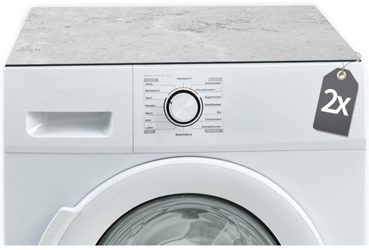 Antislip Wasmachine Beschermers Set van 2 - 60 cm Betonlook
