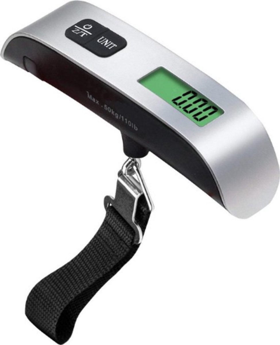 Scoby - Kofferweegschaal - Bagageweegschaal - Reiswaage - Luggage Scale - Digitale Weegschaal - Tot 50 KG - Grijs