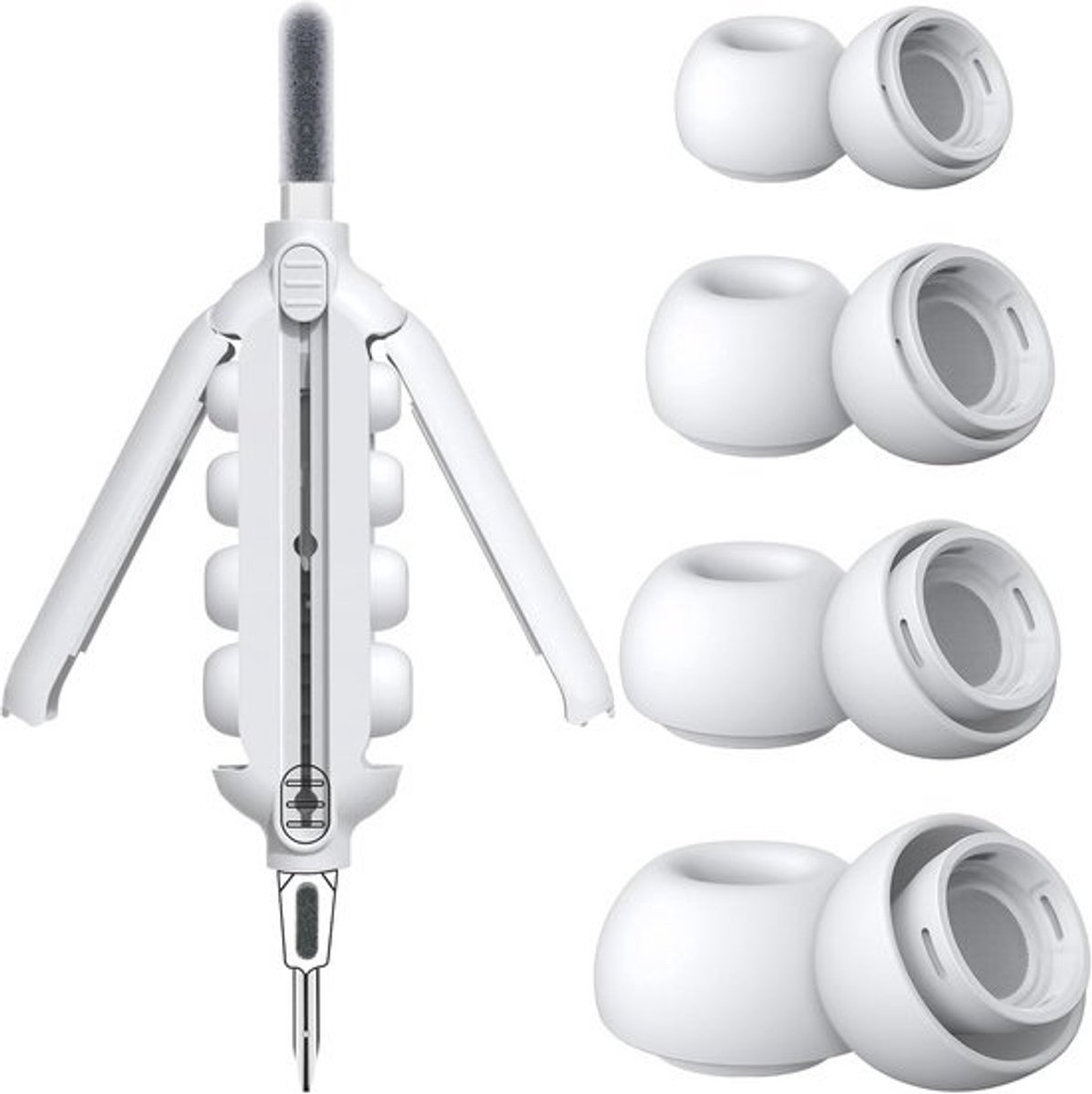 Vervangende oordopjes en reinigingskit voor AirPods Pro - 4 paar siliconen oordopjes met ruisonderdrukking