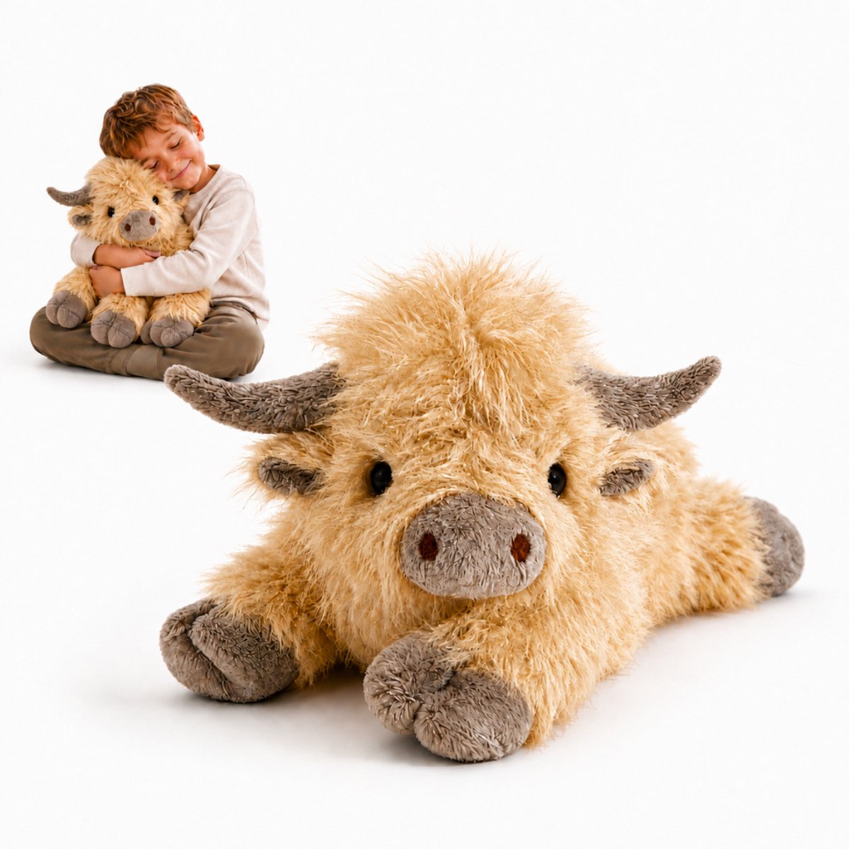 Koopwijs® Verzwaringsknuffel schotse hooglander koe - Volwassenen & kinderen - 55cm/2kg - Verzwaarde knuffel - Weighted stuffed animal - Plushie - Kalmerend - Anti-stress - ADHD - Autisme