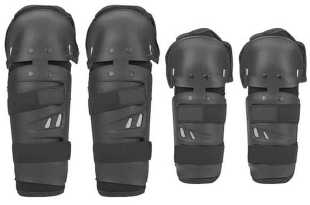 Set van 4 Beschermers voor Motorfiets: Knie- en Elleboogbeschermers voor Veiligheid en Comfort