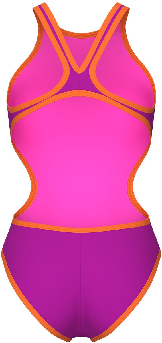 Arena Dames Badpak One Biglogo One Piece Very Fuchsia Fluo Oranje