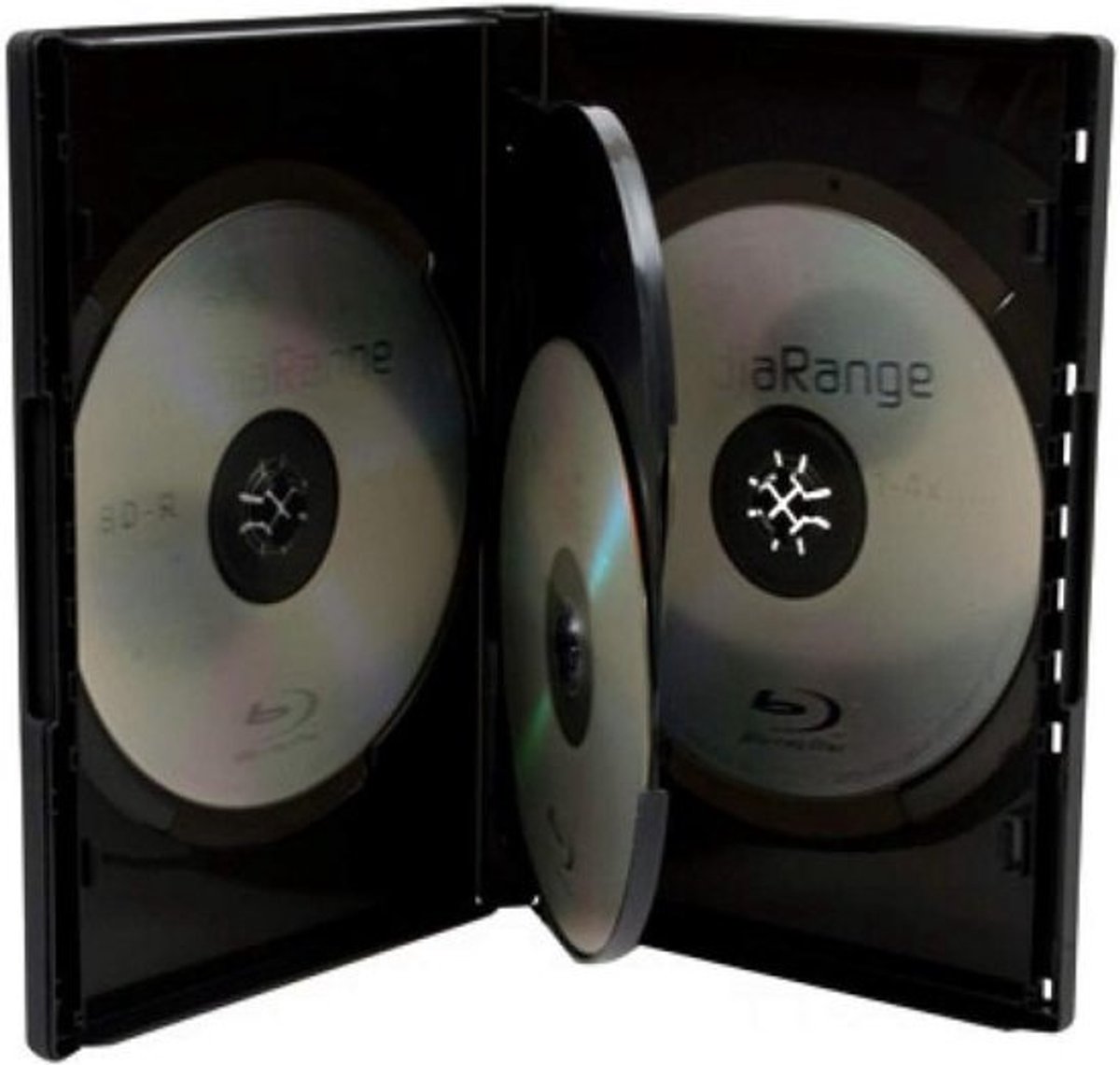 DVD-lege hoes voor 4 schijven, 14 mm, zwart - 50 stuks