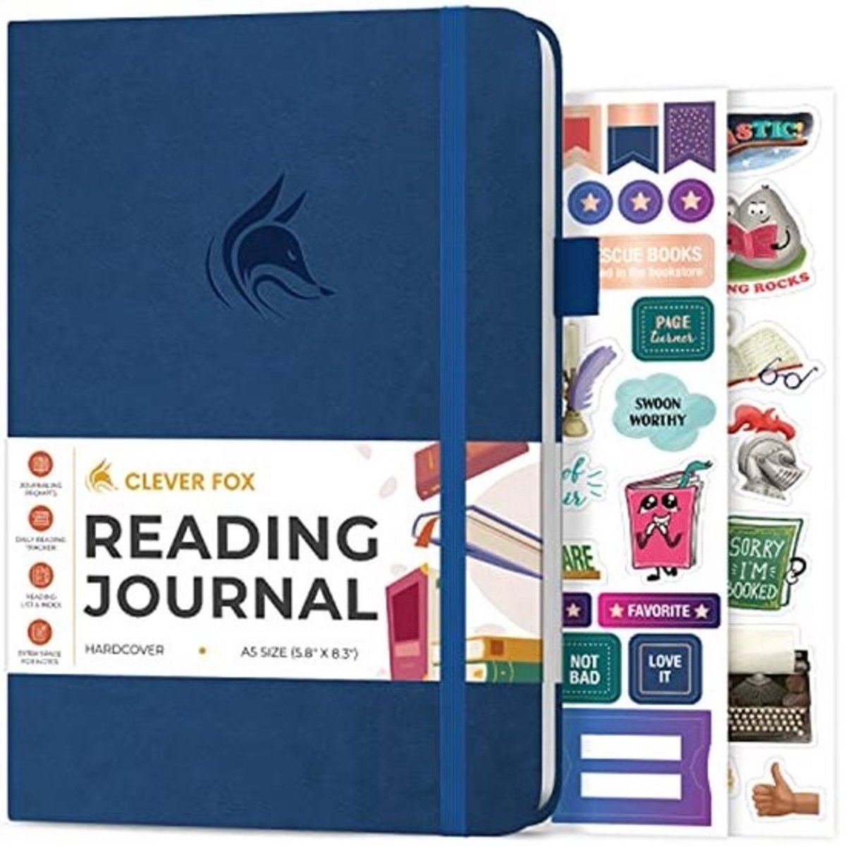 Lezersdagboek - Geleid Boekrecensie Log met Lees Tracker - Cadeau Accessories voor Boekliefhebbers - Boek Volgdagboek voor Kinderen en Volwassenen - A5 Formaat, 14.5 x 21.3 cm