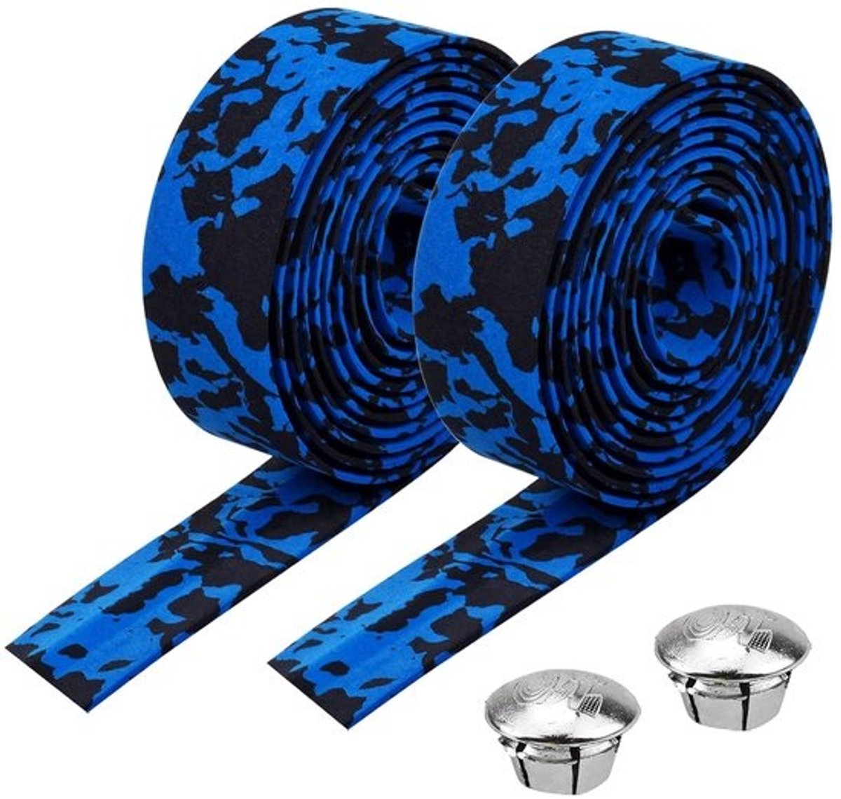 Antislip 2m Fietsstuurband - Scheurbestendig & Schokdempend - Zelfklevend Gripband voor Racefiets en Mountainbike - Zacht en Ademend (Blauw-Zwart)
