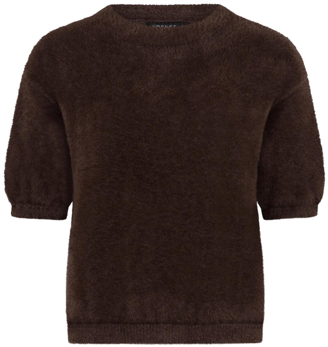Ydence bruine dames trui   Ronde hals   Regular fit   Structuur patroon   Korte mouw Bruin XXL