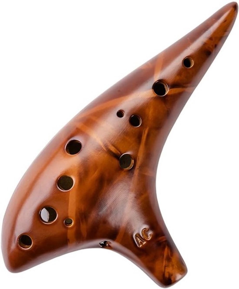 12-gaats keramische ocarina-instrument voor beginners met liedboek en lanyard