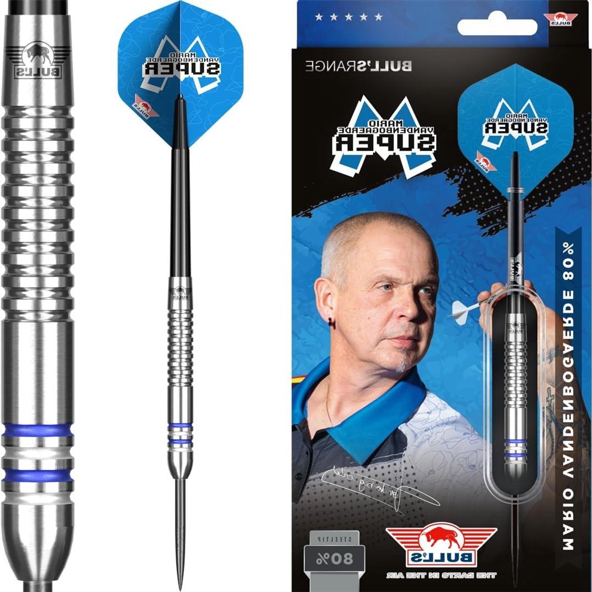 Stalen Darts - Dartpijlen Set - Precisie Werpen - Professioneel Design - 24 gram - Zilver Blauw